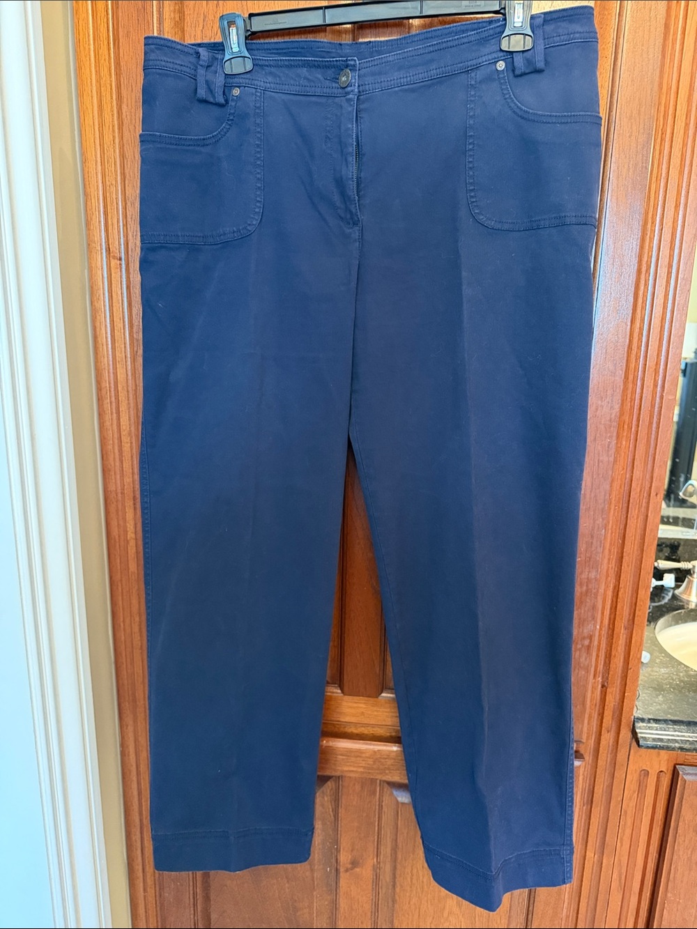 Just My Size Navy Straight Crop Chinos